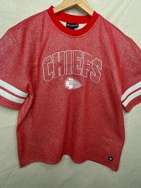 The Wild Collective NFL Kansas City Chiefs Sparkle Jersey Shirt Women Medium